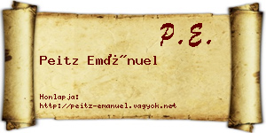 Peitz Emánuel névjegykártya